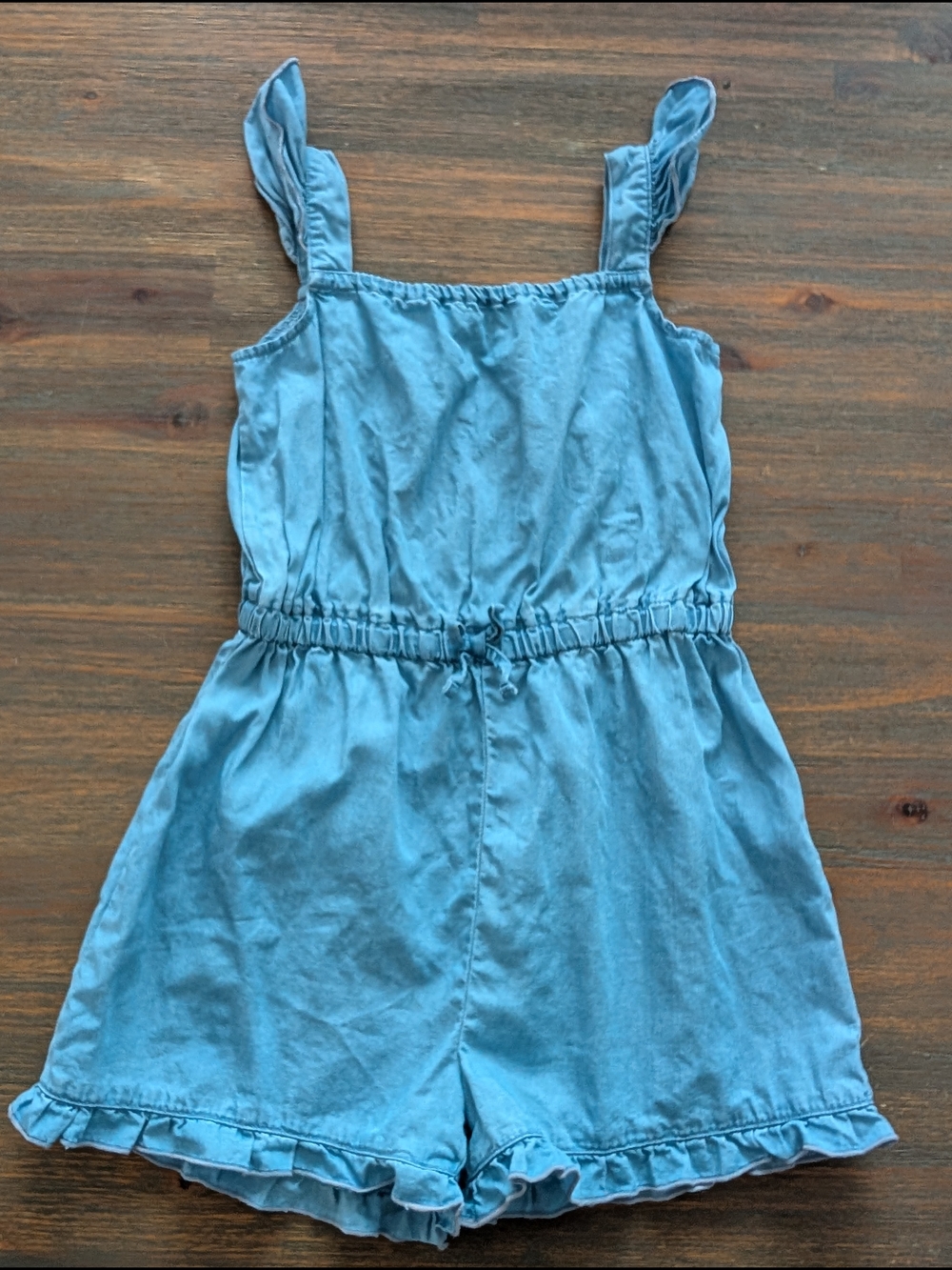 Girls' Blue Ruffle Romper